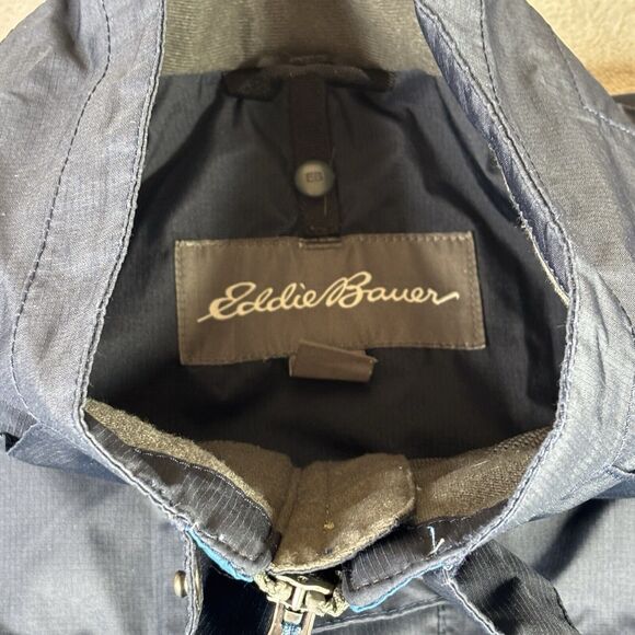 Eddie Bauer Jacket Men Small Weatheredge Blue Hooded Windbreaker Water Resistant - Picture 10 of 16